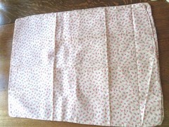 Feed Sack Floral Fabric Made Into Pillowcases Size 40 X 21 Cotton Fabric