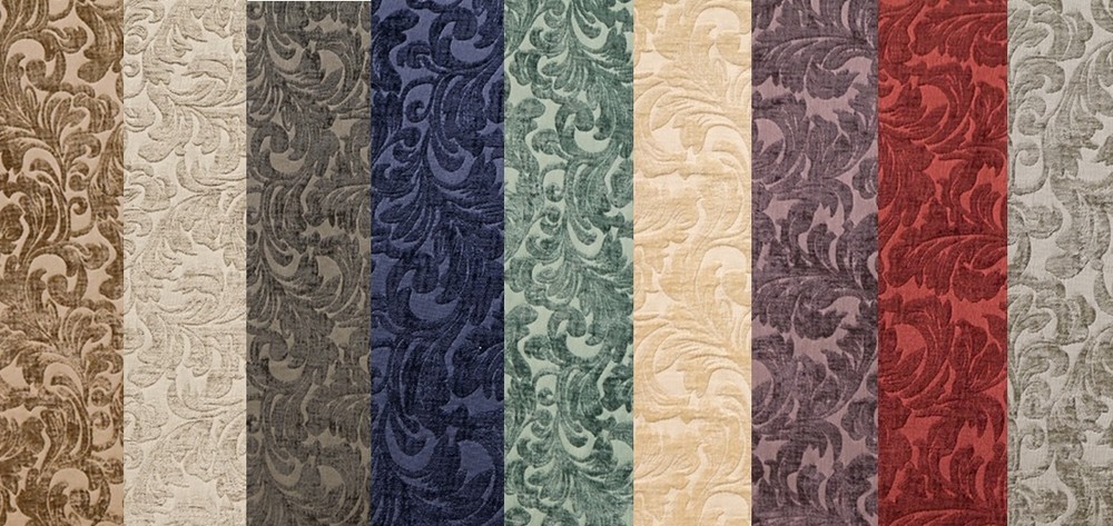 Chenille floral Shelby Drapery Upholstery home fabric the yard 56″ Wide 9 COLORS