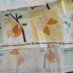 Vintage Baby Fabric 72×43 Yellow Pastel Baby Bird Snail Butterfly Cute 2 Yards