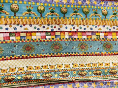 Cheerful Brightly Multicolored Novelty Stripe Stars Florals Checks 38″X23″