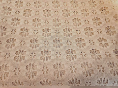 OFF-WHITE FLORAL LACE FABRIC ~ Floral ~ 1 1/2 Yards x 46″ WIDE ~ Polyester?