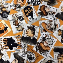 Old Made Scattered Cards Orange by J. Wecker Frisch for Riley Blake 2021 5 yds