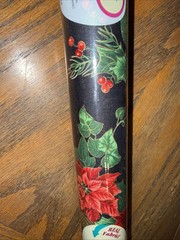 Vtg 90s Rubbermaid Fabri-Craft poinsettia holly berries Peel n Stick 18×45 Roll