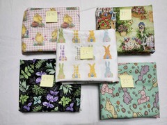 Lot (5) Less Than 1 Yard Cuts EASTER Patterns 27″-33″ Cotton Fabric