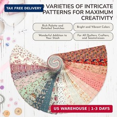 Tinyspool & Co.’s Twirlie Roll 40 Precut Quilting Fabric Strips for Quilting Sup