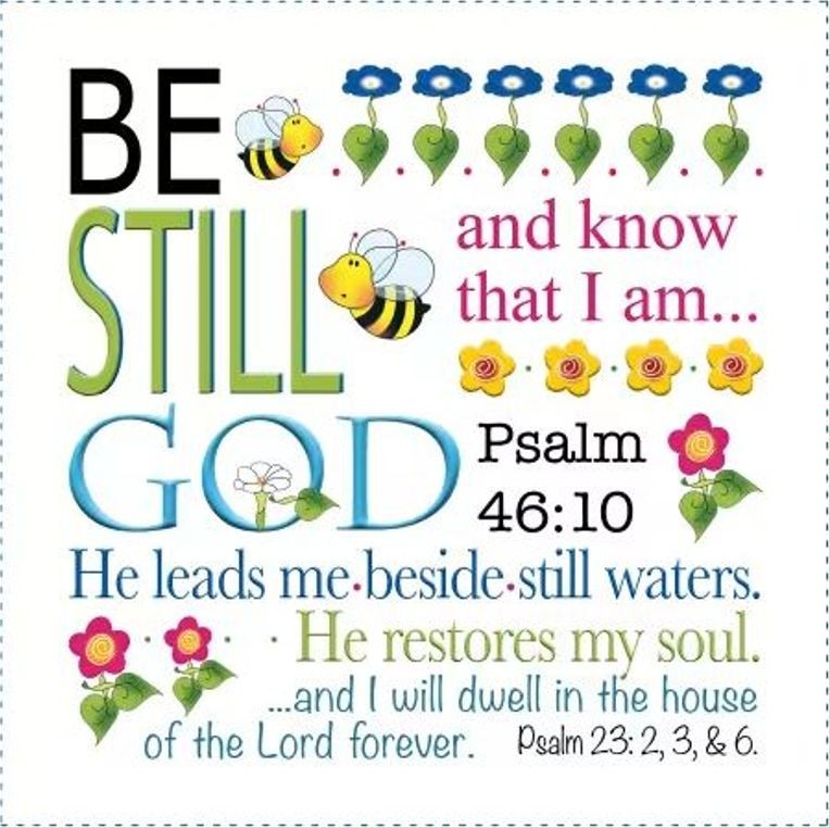 6″ X 6″ Panel Be Still Jody Houghton Bible Verse Cotton Fabric Panel M404.30