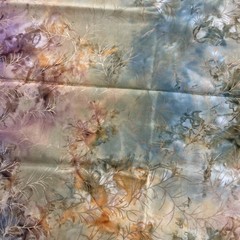 Fabric Gold With Purple Yellow Teal