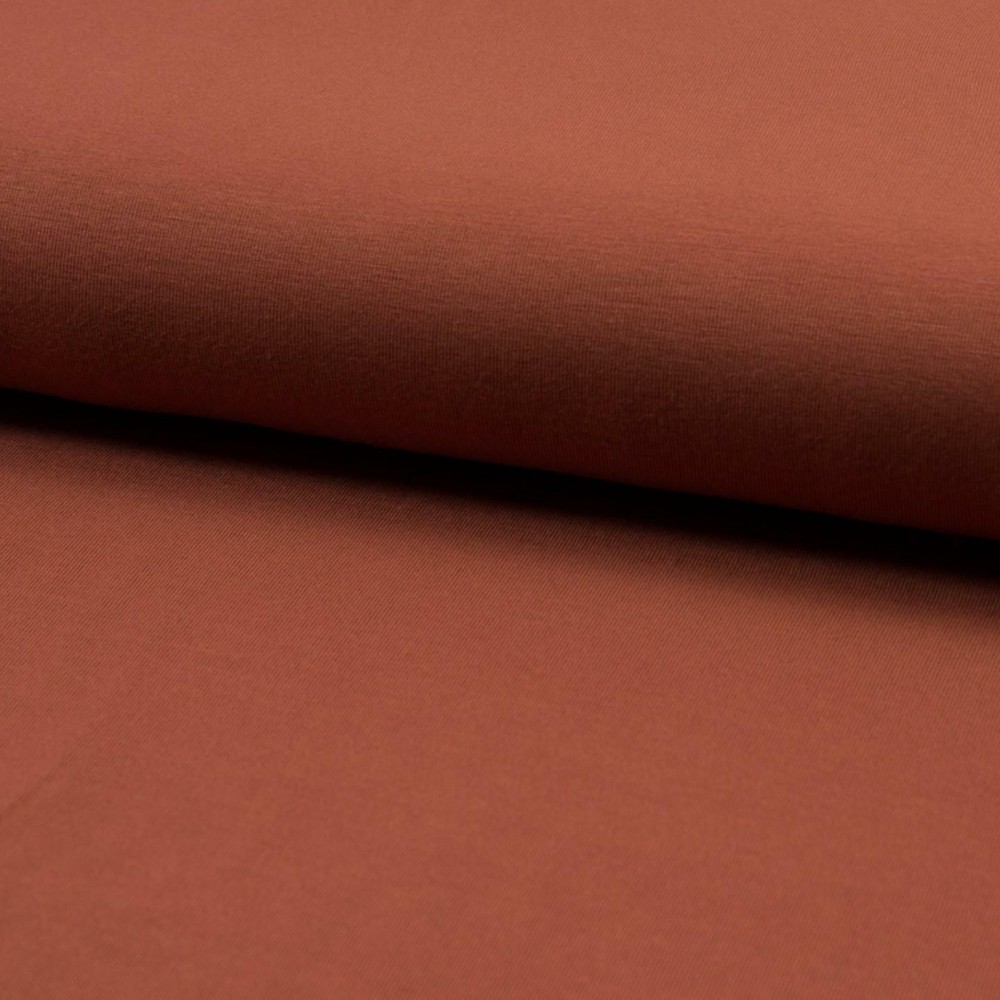 Plain Bamboo Jersey Fabric Material – TERRACOTTA
