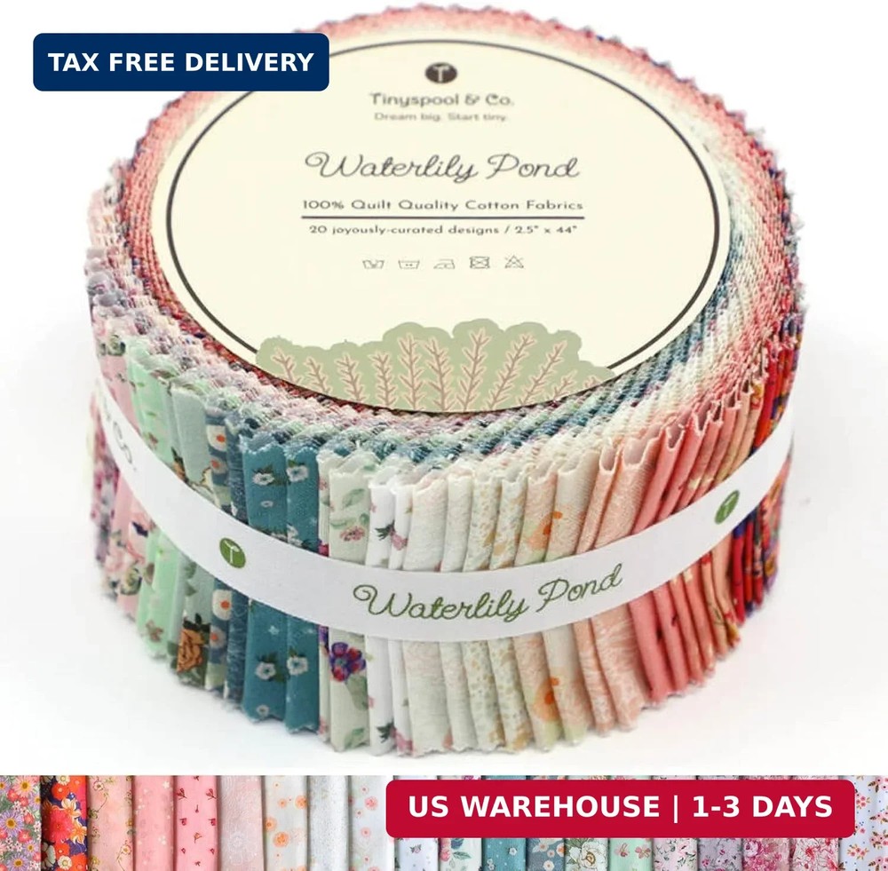 Tinyspool & Co.’s Twirlie Roll 40 Precut Quilting Fabric Strips for Quilting Sup