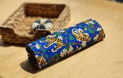 Korean Traditional Fork Paint Magpie Tiger Patterned Fabric made in Korea BTHY