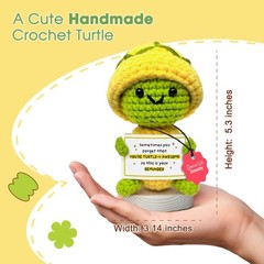 Positive Turtle Crochet Inspirational Gift for Women, Coworker, Friend, Sister