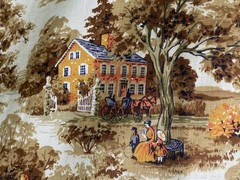 Vintage House N Home Virginia Country Home Fabric Piece Fall Gold Brown 96×28.5”