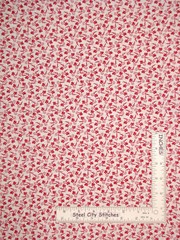 Flower Floral Swirl Fabric By The Yard True Red on White Cotton 49110-R Santee