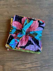 Boho Vintage kantha Scraps bundles Indian SARI Fabric Square quilt scraps