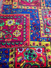VTG`70`s BRIGHT MoD Boho Hippie Paisley Tiles Patchwork Cheater BTHY