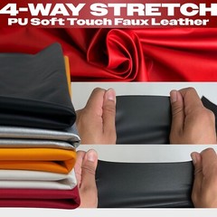 4-Way Stretch Vinyl Clothing Fabric, PU Faux Leather 54″ SBY, Garment Bodysuit