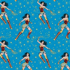 DC Comics Wonder Woman 1984 – Female Hero Girl Power Pose Blue Cotton Fabric