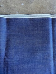 Vintage 70’s Raw Denim Fabric Heavyweight Dark Wash Indigo 69”x69” 3.5lbs