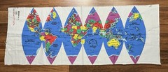 1988 Hugg-A-Planet EARTH Fabric Panel By XTG Products DIY Huggable World Map