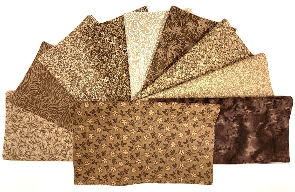 Brown Layer Cake 40 -10″ Squares Quilting Sewing Fabric