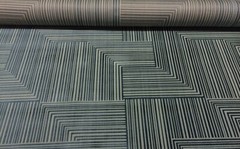 DONGHIA JACKSON TETON BLUE VELVET GEOMETRIC FURNITURE FABRIC 2.5 YARDS 48″W