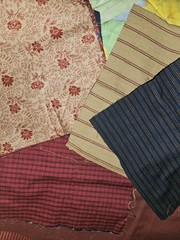 Lot Of Fall Colors Mix Of Fabric Prints & Sizes, Squares, Strips & Yards Read
