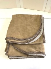 Lot 2 Micro Fiber Faux Suede Leather Table Cover/Skirts Light Brown 46″x43 Cloth