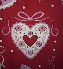 Valentine Hearts FAT 8 Large Scrap 10x 22 Red Pink Hearts And Flowers Fabric