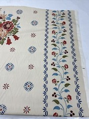 Vintage 1981 Atelier Floral Fruit Basket Pattern Fabric 1-1/2 Yards By 54” Wide
