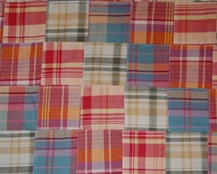Three Chickadees Cotton Patchwork Madras Fabric Face Mask ~ Penfield Beach