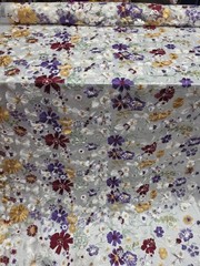 Lace Multicolor Embroidery 3d Lavender Floral Fabric By The Yard White Mesh