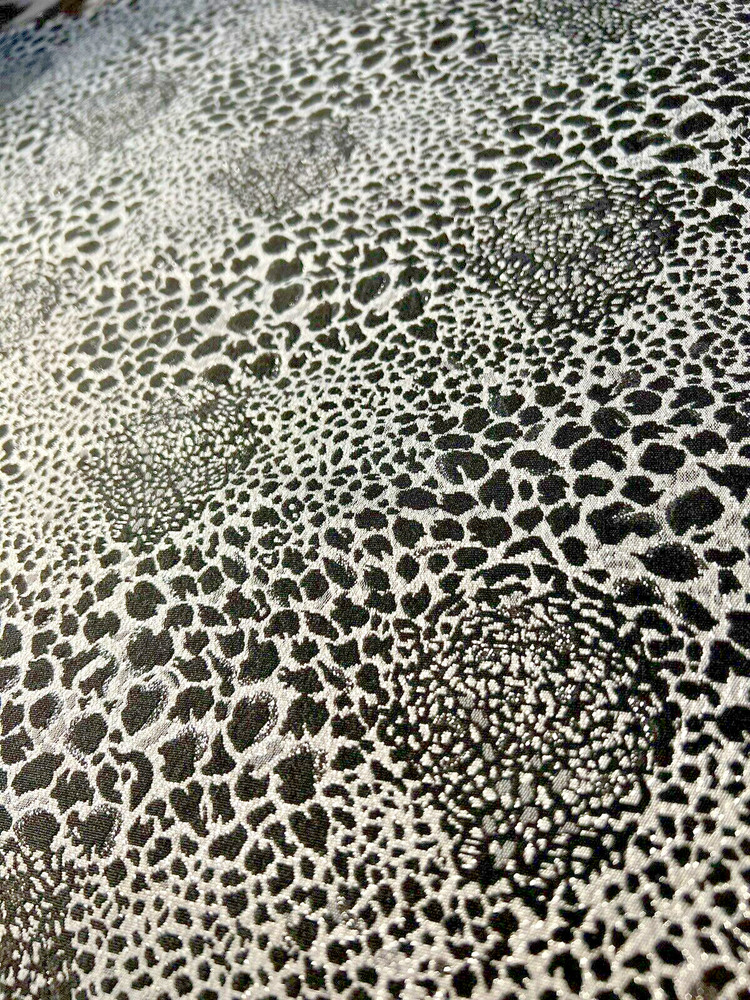 NEW!! BLACK CHEETAH GLITTERY FABRIC-18″ L X 54″ W