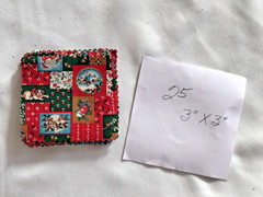 Mxd. Lot of 506 VTG Christmas Print Fabric Cotton Quilt Squares 3″- 3.5″- 4″