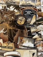 50”x 43” Travel/hobby Print, Fabric Remnant. Cotton For Quilts CraftsMedium