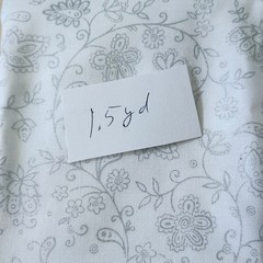 Gray Floral Paisley Cotton Fabric Lot 2.5 Yards & 20 Count Jelly Roll Strips