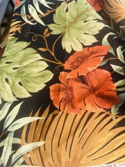 8 YARDS Richloom Outdoor Upholstery Fabric 55” W Tropical Leaves Botanical Blak
