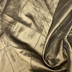 Taffeta Pintuck 4″x4″ Diamond Fabric 54″ Wide Iridescent Taupe Gold Polyester