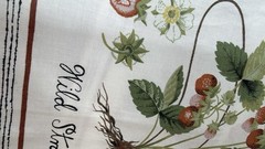 VTG Lot Of 2 Strawberry Cotton Sateen Fabric Pillow Panel Uncut Botanical