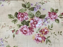 Flowers With Gold Grid On Peach Cotton Fabric Quilting For Hobby Lobby – 2 Yards
