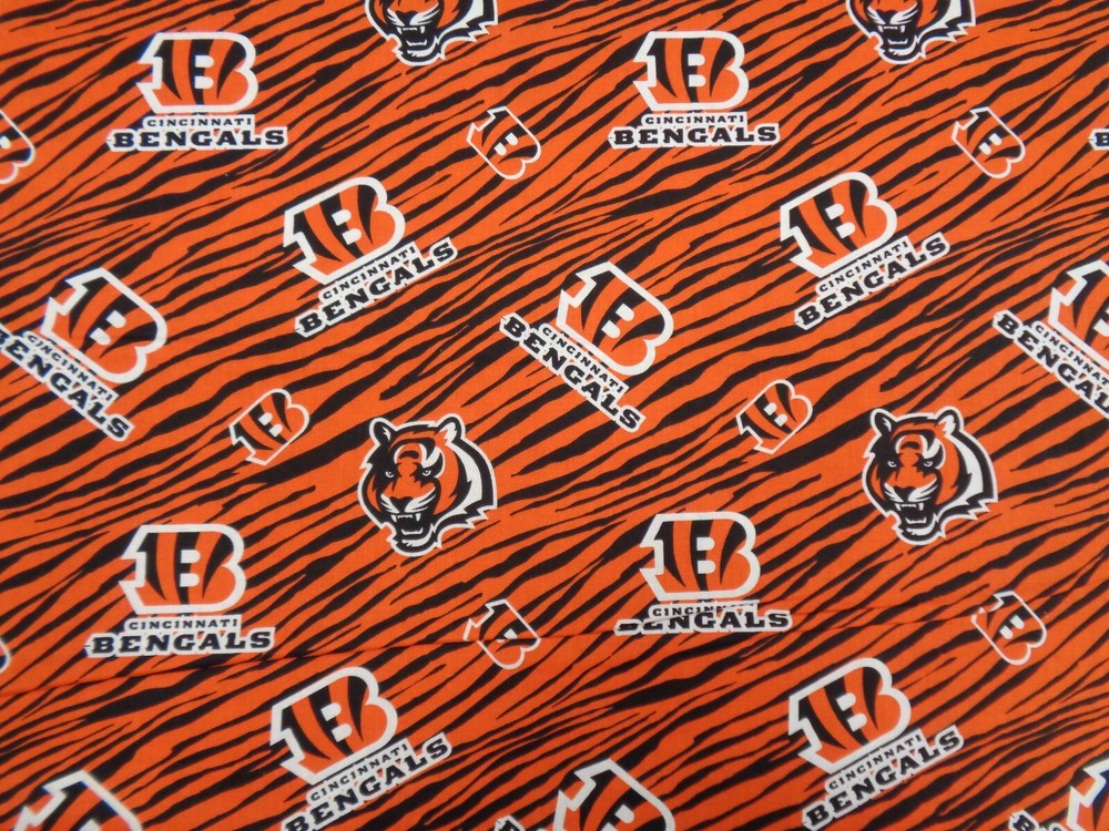 CINCINNATI BENGALS NFL 44″ WIDE 100% COTTON 1 YARD PIECE BRAND NEW DESIGN