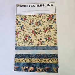Vintage Sample Swatch Pack David Textiles Fabric Floral Morning Glory 12″x12-18″