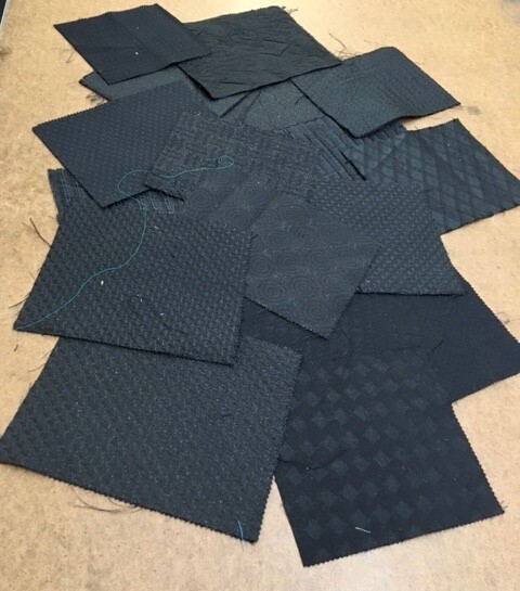 Black Fabric 17 Pieces 8″ x 7″ Cotton Lurex Viscose Polyester Assorted Designs