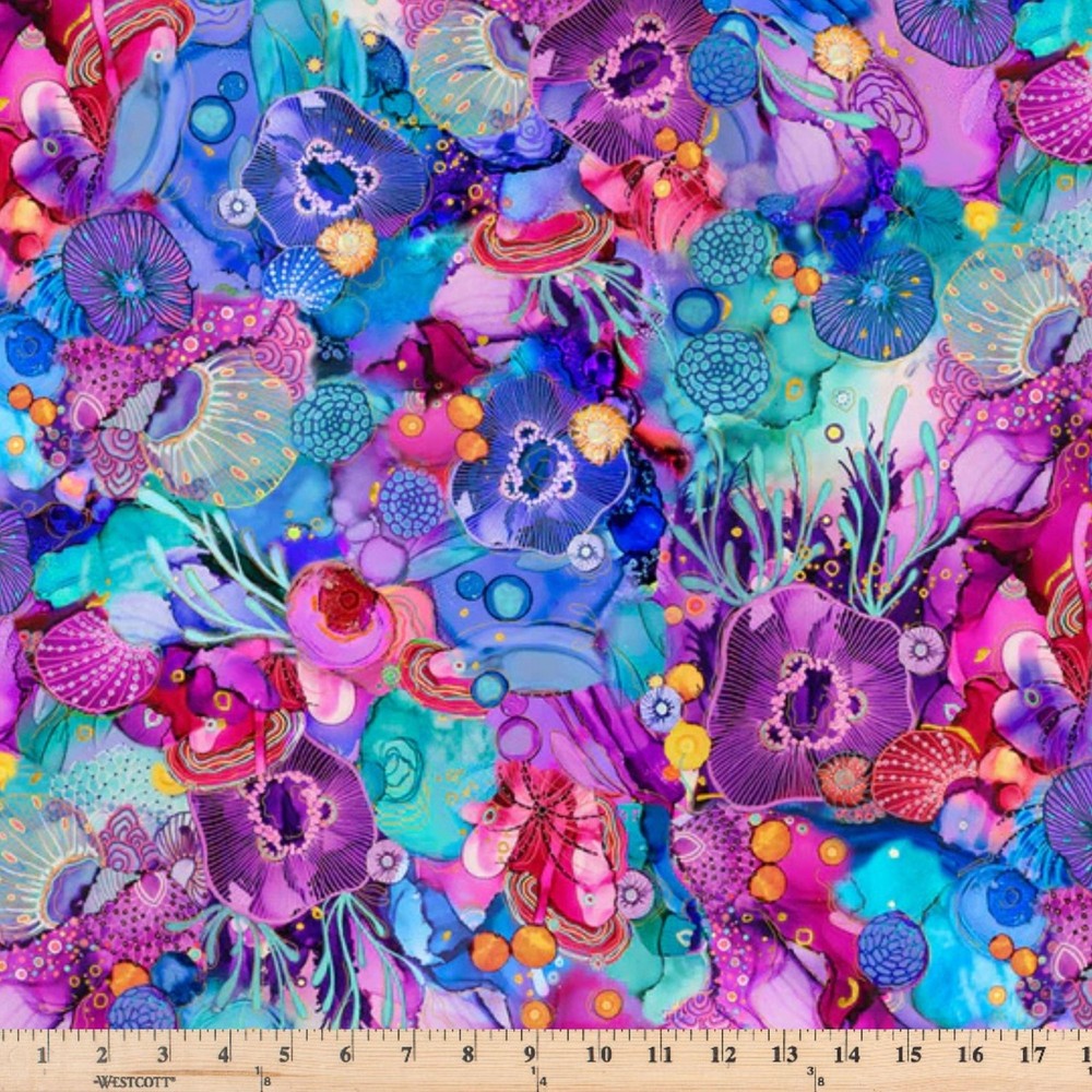 Painted Sea Large Under the Sea 05941MU by half yard continuous cuts