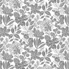 Black and White Floral 118″ fabric , 6912-09, Pen & Ink, extra wide fabric