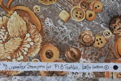 By 1/2 Yd, Vintage, Brown Gold Tan Buttons, P&B/Sampou/”Victorian Wheeling”,V870