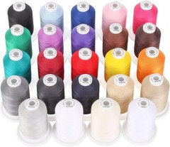Colorful Mercerized Cotton Threads – 600M Spools – 24 Colors