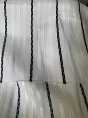 2.5 Yards Vintage Stripes Cotton ? Fabric 45” X 72” Striped White White Shiny