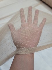 English Mesh Nude Beige Polka dots Fabric For Dress Fabric By The Yard Stretch