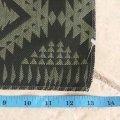 Pindler Pendleton Sunbrella Fabric Sample Square Black Green Geometric 13×13″