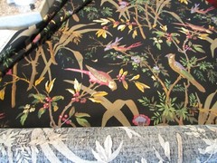 Vintage Thibaut Floral Birds floral Drapery Fabric 100% cotton 1999 NOS 56″ W